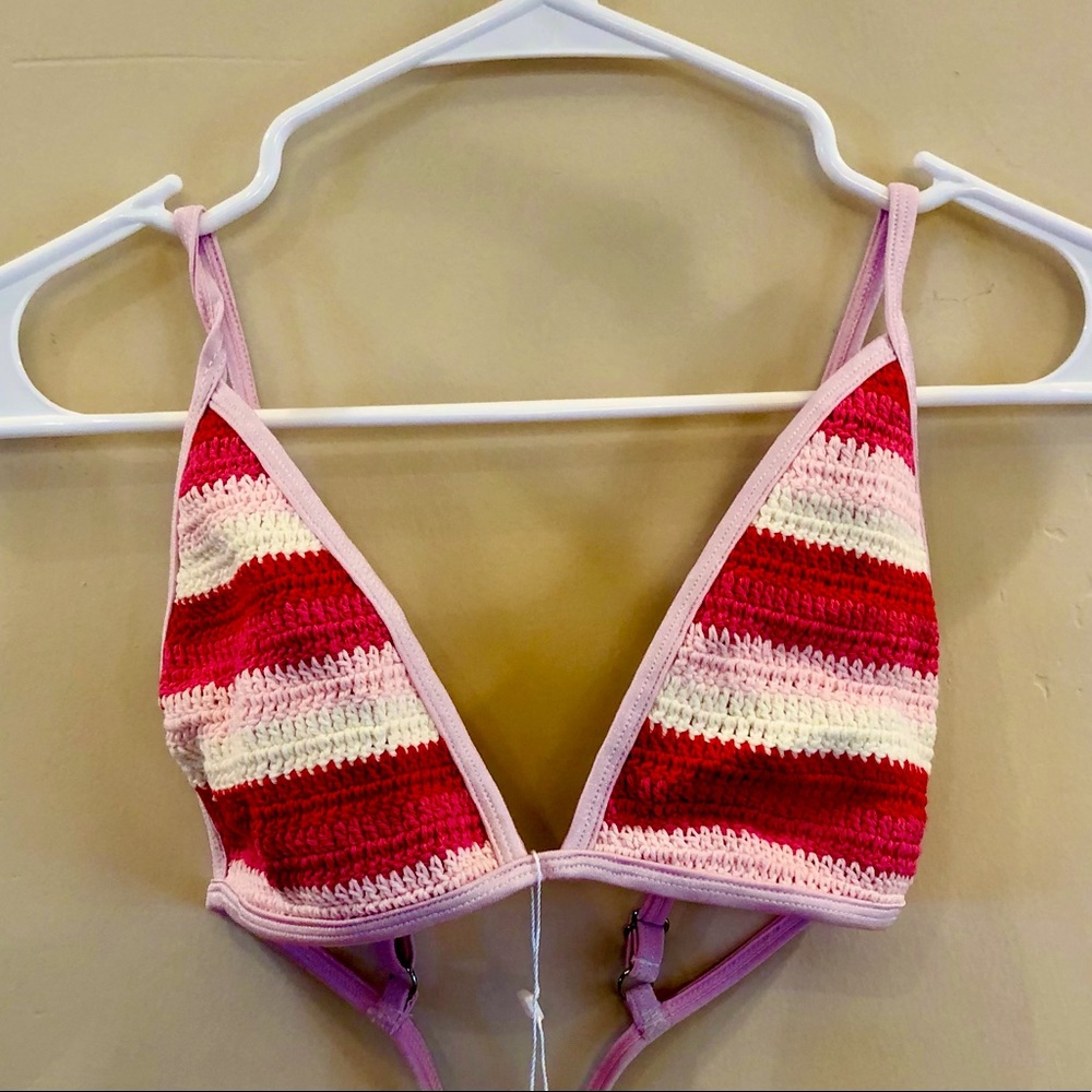 Pink Fabric Bikini Set